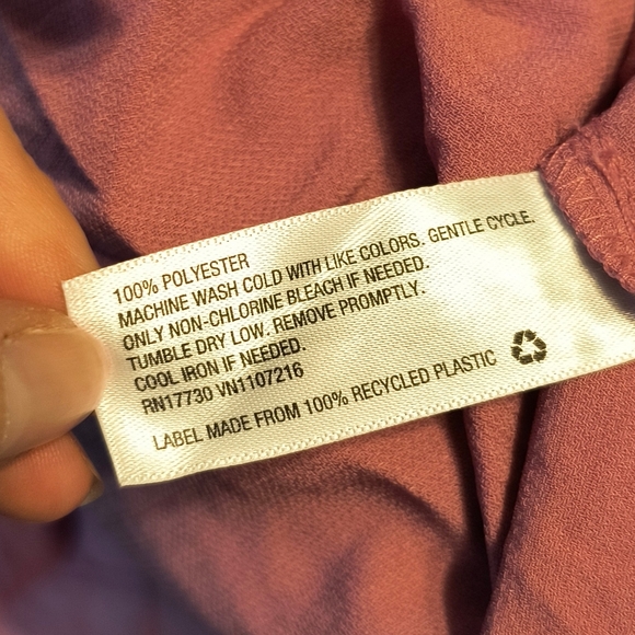 Women's Balloon Long Sleeve Dress - Prologue Sz M Cottagecore Dusty Rose Pink - Picture 8 of 10